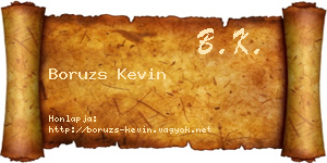 Boruzs Kevin névjegykártya