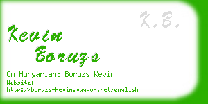 kevin boruzs business card